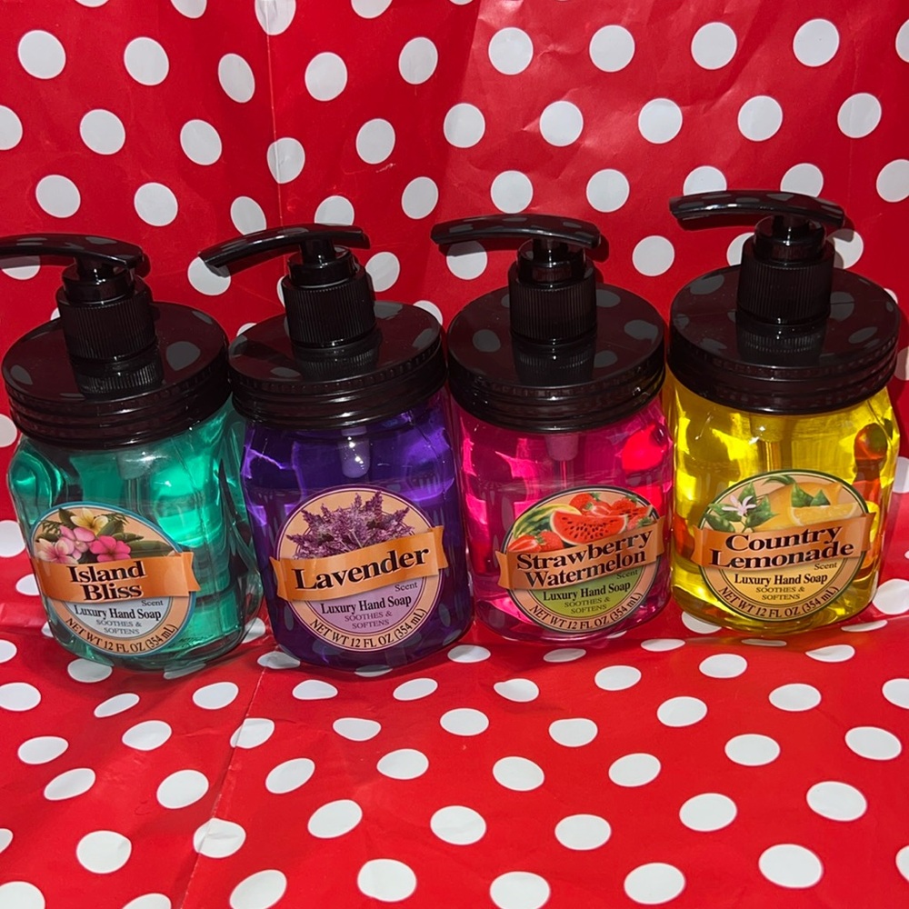 Pick 2 Mason Jar Luxury Hand Soap Bliss Lavender Lemonade Strawberry Watermelon